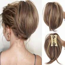 Synthetic Heat-Resistant Wig Hair Bun Messy Elastic Band Hair Bundle Coiffure Hairpiece Ladies Ponytail Scrunchy Clip Wig Christmas Holiday Wig