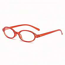 Oval Small Frame Glasses, Anime Style, Korean/Japanese Fashion, Retro Y2K Chic, Gradient Lens, Suitable For Casual Wear - Red - View 6