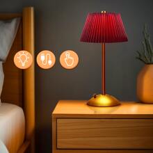 1 lampe de table LED portable avec capteur tactile, lampe rechargeable à commande tactile 3 couleurs, lampe de bureau en métal à 3 niveaux de luminosité, veilleuse, lampe de chevet, lampe de salle à manger