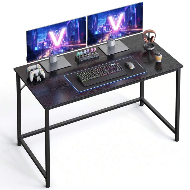 VASAGLE Bureau, Table, Poste de Travail, pour Bureau, Chambre, 60 x 120 x 76 cm, Style Moderne, Cadre en Métal