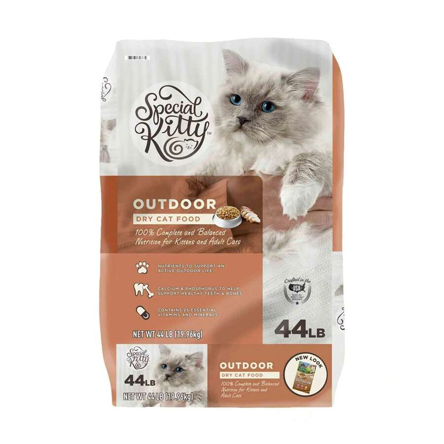 Special Kitty Outdoor Formula Dry Cat Food, 44 Lb, High Protein, Complete Nutrition, For Adult Cats, Value Bag - Brown - View 1