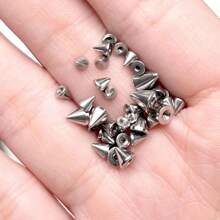 5件套可替换耳环套装，适用于耳软骨耳环、唇环、眉环、鼻环、身体穿刺饰品、工业穿刺饰品 - 銀色 - 查看 4