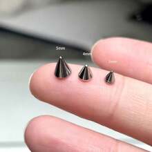 5件套可替换耳环套装，适用于耳软骨耳环、唇环、眉环、鼻环、身体穿刺饰品、工业穿刺饰品 - 銀色 - 查看 5