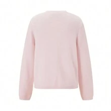 Women's Fall Knit Cardigan Solid Color Long Sleeve One Button Open Front Fitted Sweater - Hồng - Xem 5