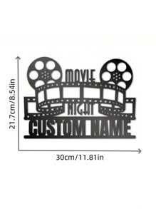 1 Custom Movie Night Metal Wall Art Logo Personalized Vintage Movie Iron Decoration Custom Home Theater Metal Signage The Perfect Gift For Movie Lovers Vintage Movie Popcorn Design Wall Hanging The Perfect Home Improvement Housewarming Gift For Movie Actors, Valentine's Day, Valentine's Day Decor Gifts Birthday Graduation