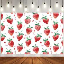 1 tấm phông nền chụp ảnh dâu tây đỏ, vải polyester màu nước màu hồng, biểu ngữ tiệc mừng Giáng sinh 59x39,3/82,6x59 inch, phông nền chụp ảnh trực tiếp trong nhà ngoài trời cho studio Giáng sinh - Nhiều màu - Xem 1