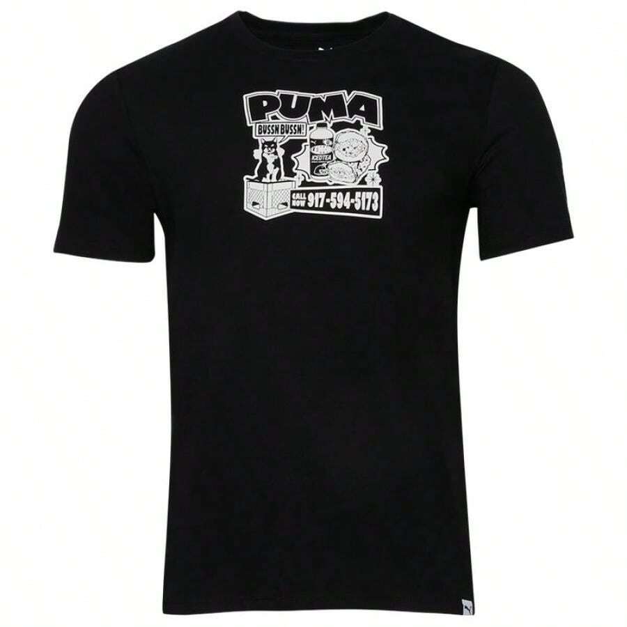 Puma T-Shirt - Men's - 黑色/白色 - 查看 1
