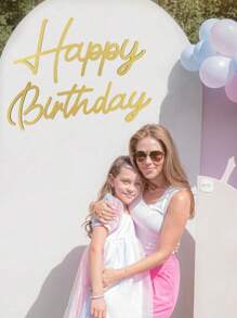 1 套生日快乐背景标语 - 毛毡生日快乐标语，用于气球拱门生日派对气球拱门背景装饰，用于生日派对淋浴，生日快乐背景标语，金色大号生日快乐装饰派对贴花标语，适用于女性男性中性，带转印纸