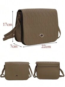 Bolsa Feminina Pequena com Alça Ajustável Envio Modelo Aleatório Sem Divisória - Marrom Claro - Visão 3