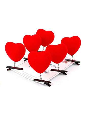 20pcs Heart-Shaped Spring Hair Clips, Cute 3D Hair Accessories, Best Gift For Girlfriend, Suitable For Valentine's Day Party