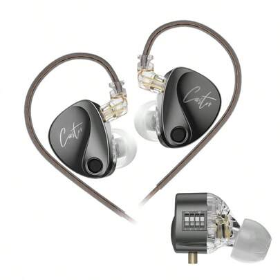  KZ Castor Helt nya äkta Harman Tuned Bass Enhanced Monitor Hörlurar, HiFi justerbar frekvens Musik In-Ear hörlurar med passiv brusreducering, sport hörlurar