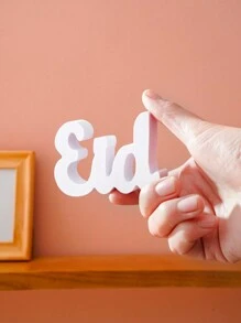 1 szt. Prosty biały Eid Ramadan Mubarak, Salam Letter Decor Piece, Ramadan Holiday Celebration Polystyrene Letter Desktop Decor, Na Eid Al-Fitr Uroczy Prezent I Ramadan Kareem Dom, Dekoracja Imprezy I Konferencji
