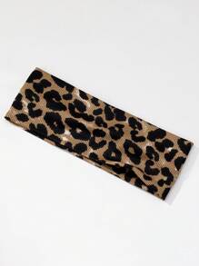 3件套 时尚女士豹纹印花柔软防滑发带，弹性瑜伽运动发饰，日常百搭，适合多种场合，夏季时尚发带 - 彩色 - 查看 3
