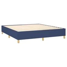 Luxurious Blue Fabric Box Spring Bed With Comfortable Mattress 180x200 Cm - 藍色 - 查看 4