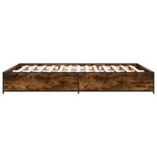 Smoked Oak Small Double Bed Frame 120x190 Cm Stylish And Durable Design Without Mattress - Brown - View 4