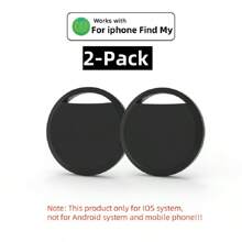 RSH 2个智能标签追踪器，兼容iOS“查找我的”应用程序（仅限苹果系统，不兼容安卓系统），行李定位器、钱包定位器、手机定位器，可更换CR2032电池，无需网络或应用程序，永久免费