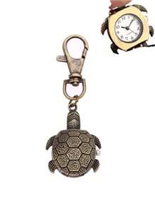 1pc Cute Turtle Shape Pocket Watch Vintage Bronze Keychain,Novelty Quartz Watch Keychain Pendant Bag Accessories Creative Gift Nurse Watch,Valentine'S Day Gifts,Gifts For Friends Key Chain Charms,Souvenir Gift For Xmas Birthday