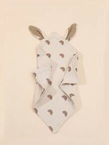 Baby Rainbow Pattern 3D Ear Decor Wipe Mouth Feeding Handkerchief - Multicolor - View 5