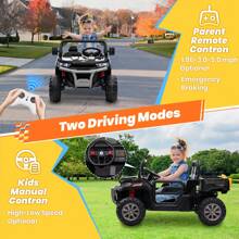 Joyracer 24V Ride On Toys UTV With Remote Control, 2 Seater Ride On Dump Truck, 2x200W Electric Powered 4-Wheeler Toys With Trailer & Shovel, MP3/Bluetooth Music, Big Kids