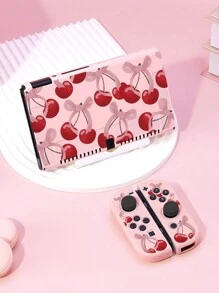 1 Pc Cherry, Pink Bow Pattern Protective Case/Game Card Box/Card Slot Base/Dust Cover Compatible With Switch2(2025)/Switch OLED/NS/Lite Console, Compatible With Detachable Left And Right Joycon Grip, Compatible With Switch Player As Best Gift - Multicolor - View 16