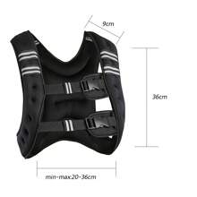 Gewichtsweste 10Kg, Weighted Vest Verstellbare Laufweste Trainingsweste Gewichtsmanschetten mit Reflexstreifen und Verstell-Riemen für Krafttraining Laufen Fitness - Schwarz - Übersicht 7