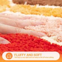 Boho Bathroom Rugs Retro Sun Bath Mat Soft Fluffy Water Bathroom Rug Boho Half Circle Bath Mat Non-Slip Half Circle Colorful Rug For Bathroom Washable Carpet Floor Rug For Home Decor 41x76 CM - Multicolor - View 5