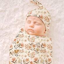 Set de 4 pièces de foulards imprimés pour bébé, foulards d'emmaillotage pour nouveau-nés, ensemble d'emballage, couvertures souples et extensibles pour bébé, couverture de réception pour nouveau-né, unisexe amour Saint-Valentin