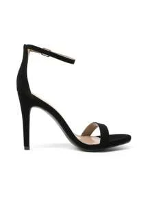 DREAM PAIRS Women's High Heels Flower Ankle Strap Stilettos Round Open Toe Dressy Sexy Sandals - màu đen - Xem 3