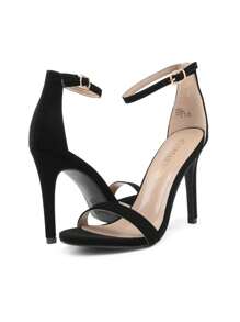 DREAM PAIRS Women's High Heels Flower Ankle Strap Stilettos Round Open Toe Dressy Sexy Sandals - màu đen - Xem 4