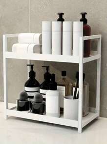 2-Tier Desktop Storage Rack, Suitable For Bathroom Cosmetics, Vanity, And Multi-Purpose Kitchen Storage, Plastic Material, Home Goods, Bathroom Accessories - Multicolor - View 8