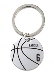 Porte-clés personnalisé avec gravure de nom de basket-ball personnalisé pour hommes et femmes. Porte-clés en acier inoxydable personnalisé avec lettres à la mode, style sportif. Cadeau de la fête des pères pour les amis. Mode, décontracté, vintage, vieux argent, sobre, personnalisé, fournitures scolaires, rentrée scolaire, cadeaux scolaires, pour le bureau, pour l'école, pour la classe, pour les cadeaux d'enseignants, pour l'université, pour les collègues, pour les chambres d'étudiants, pour les enseignants, pour les garçons et les filles, pour les adolescents, les élèves de collège, les élèves de lycée, les étudiants universitaires, les étudiants de première année, les étudiants de deuxième année, les étudiants de premier cycle