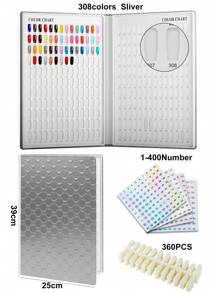 160/308/320/480 Colors PU Material /Cardboard Material Nail Display Book Nail Polish Books With Fake Nails Tips False Nails Styles Showing Book Nails Tool,240/360/480/600PCS False Nail *200/400/500/PCS Number Stickers/Set,Christmas And Winter Nail Tools