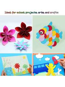 100 Sheets Colorful A4 Colored Paper, Handmade Paper, Printing Paper, Origami Paper, Paper Cutting, Kindergarten Square Origami Paper, Colorful Copy Paper - Multicolor - View 3