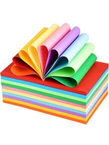 100 Sheets Colorful A4 Colored Paper, Handmade Paper, Printing Paper, Origami Paper, Paper Cutting, Kindergarten Square Origami Paper, Colorful Copy Paper - Multicolor - View 4