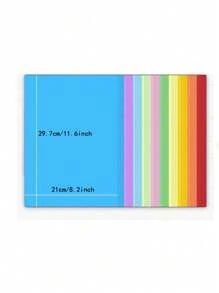 100 Sheets Colorful A4 Colored Paper, Handmade Paper, Printing Paper, Origami Paper, Paper Cutting, Kindergarten Square Origami Paper, Colorful Copy Paper - Multicolor - View 2