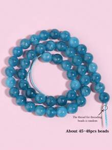 1pc Natural Blue Apatite Stone Beads Round Gemstone Loose Spacer Beads For Jewelry Making DIY Bracelet Necklace Accessories 6/8/10mm - Blue - View 10