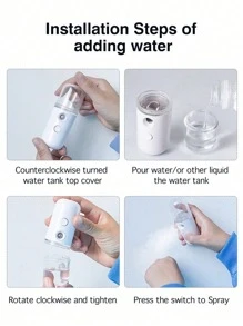 Atomizador facial recargable con tecnología nano de humidificación y inyección de oxígeno, pequeño y portátil para uso doméstico - Multicolor - Ver 5