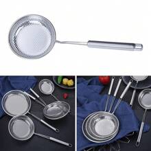 Useful Stainless Steel Hot Pot Filter Mesh Percolator Spoon Frying Scoop Long Handle Colander - Silver - View 3