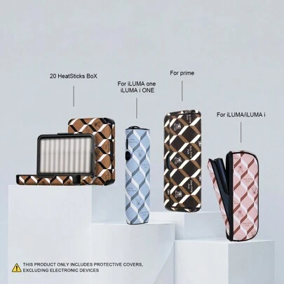 20pcs Decorative Shockproof Protective Case For IQOS ILUMA/ILUMA I ONE, Fashion Accessories With Rhombus Cartoon Bear Pattern, Multi-Color PU Leather, 360° Full Protection, Shock-Absorbing And Anti-Slip, Suitable As Birthday, New Year, Valentine's Day, Christmas Gift For Boyfriend Or Girlfriend