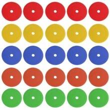 25pcs Flat Design Marker Discs In 5 Colors For Football/Basketball Court, Mixed Colors - Multicolor - View 7