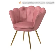 WAHSON OFFICE CHAIRS 1PC Wahson Velvet Armchair Armchair With Gold Legs, Comfortable Bedroom Armchair Relax Chair For Living Room/Bedroom - 粉色 - 查看 6