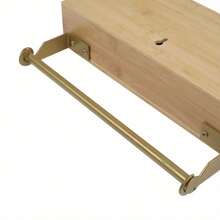 4 In 1 Bamboo Wrap Dispenser With 3 Compartments, Perfect For Plastic, Foil & Parchment Paper Rolls Towels, Kitchen Essential Wall-Mounted Multifunctional Organizer - 4 In 1 Bamboo Foil Dispenser - View 5