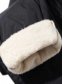 1pc Men's Thermal Lined Sports Pants - Black - View 4