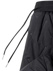 1pc Men's Thermal Lined Sports Pants - Black - View 3