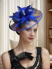 1件装女士精美茶会帽、女士发带和发夹、肯塔基德比帽、女士情人节帽 - 彩色 - 查看 10