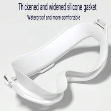 1pc Anti-Fog, Waterproof Large Frame Swimming Goggles With Earplugs, Silicone Diving Mask, Beach Essentials, Beach Accessories, Pool Float - Multicolor - View 5