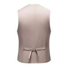 3 PiecesMen Business Slim Fit Shawl Lapel One-Button Blazer Suit With Matching Vest And Pant Groom's Wedding Dress And The Best Man's Dress Suit - Beige - View 5