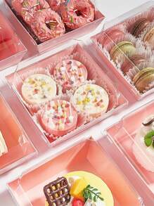 5 件/10 件/20 件甜点盒，带透明盖子熟食盒，防油牛皮纸，白色粉色牛皮纸烘焙盒，非常适合饼干、马卡龙、蛋糕、三明治，适合婚礼、派对和特殊场合 - 彩色 - 查看 7