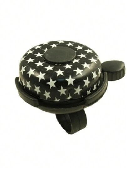 Timbre para Bicicleta, Negro con Estrellas Blancas, para Niño o Niña, Sonido Fuerte