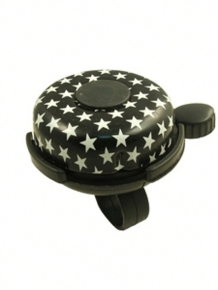 Bicycle Bell, Black With White Stars - Black - View 1